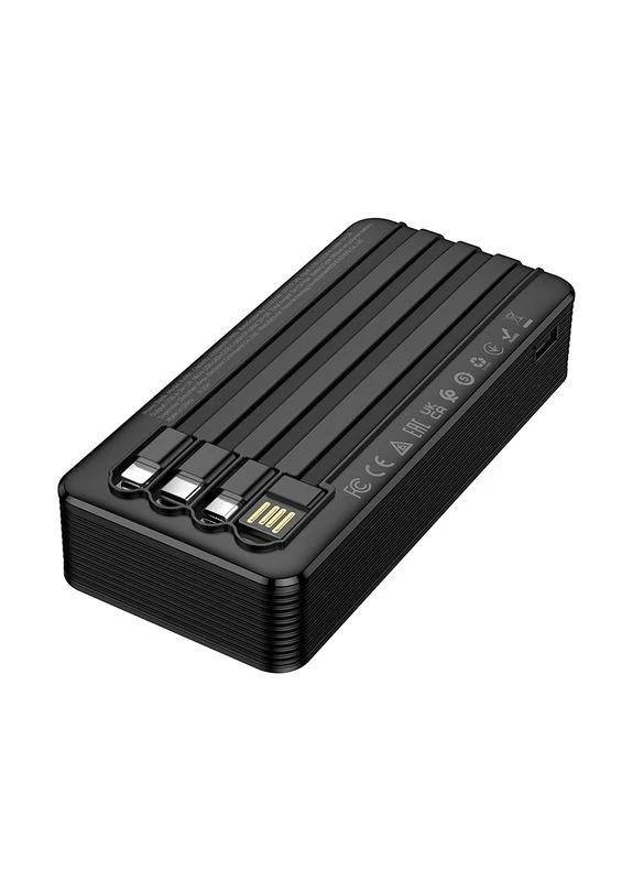Внешний аккумулятор Smooth power bank with four cables(20000mAh) Black (6941991126178) Borofone BJ84A (382609638)