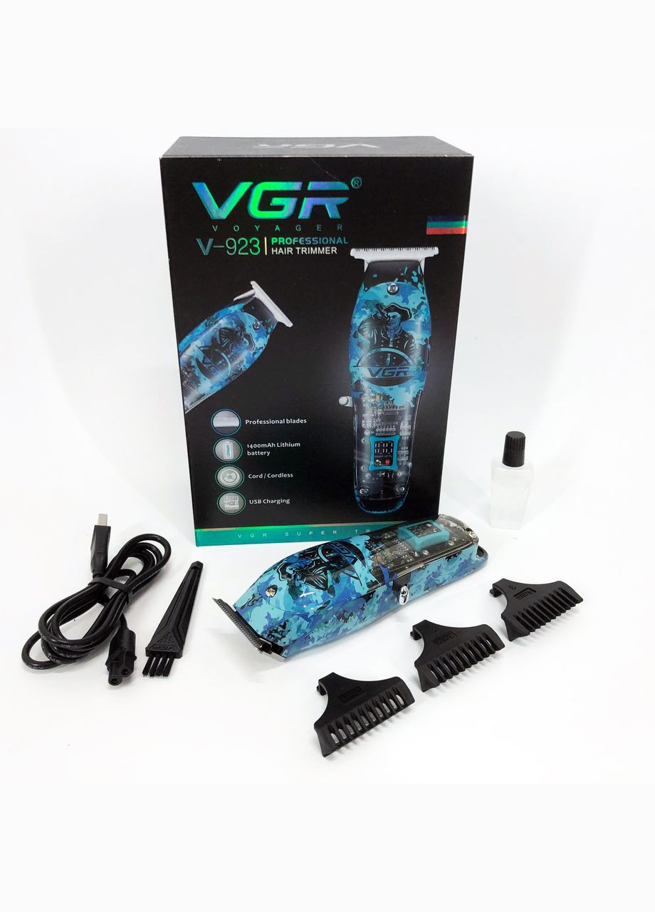 Тример для волосся та бороди професійний V-923 акумуляторний з LED-індикатором VGR (364665417)