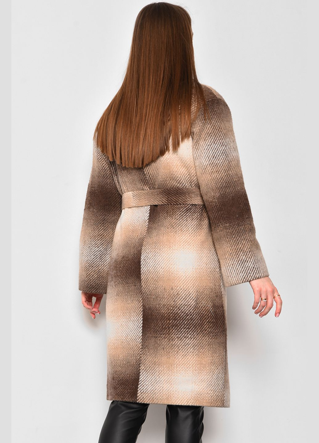 Коричневое демисезонное Пальто женское демисезонное коричневого цвета Let's Shop