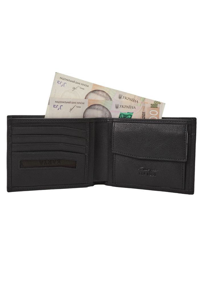 Чоловіче портмоне з натуральної шкіри чорне 0416-45 Karya (336377849)