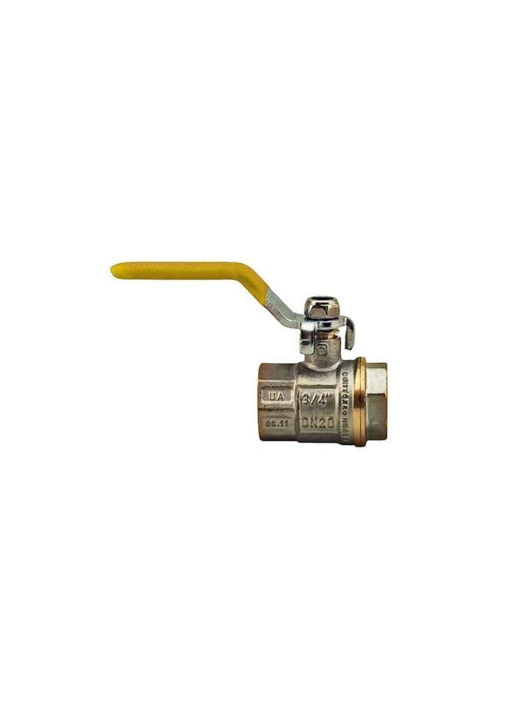 Кран кульовий газ 3/4 ГГВ ГАЗ, WP602-20FFL-Y - FFL ручка важіль жовта ТМ WATERPRO No Brand (387325959)