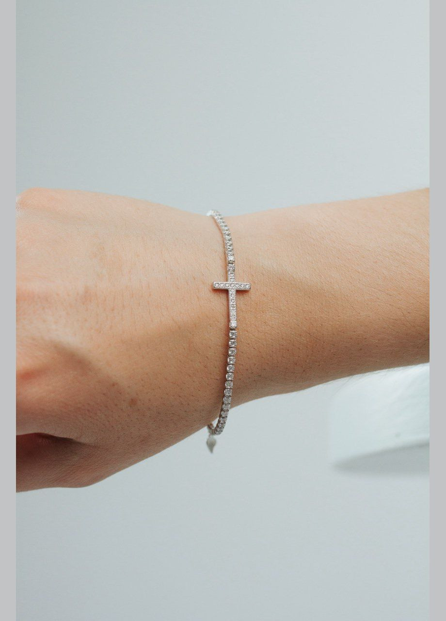 Браслет срібний із цирконієм БР0130, розмір No Brand (317577744)