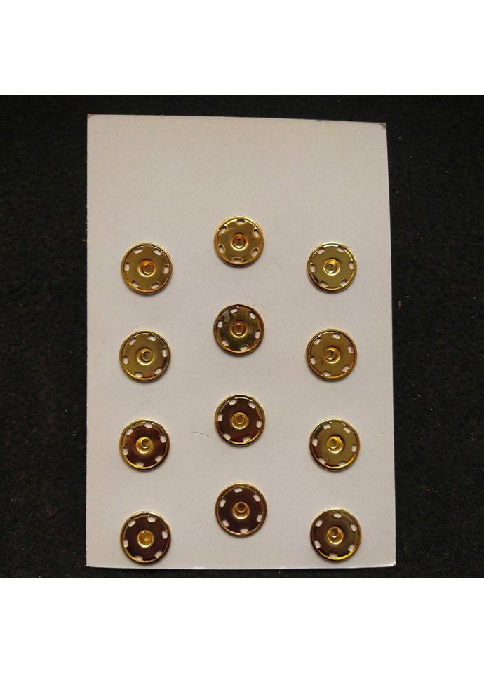 D=21мм, пришивные застежки-кнопки для одежды 12шт металл цвет золото Plus-plus (352744844)