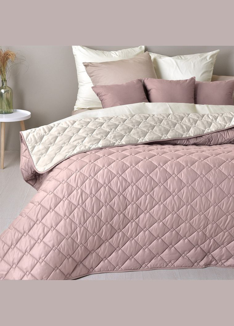 Покрывало Стиль Cube двустороннее пудра/светло-серый 210*240 IDEIA (288045283)