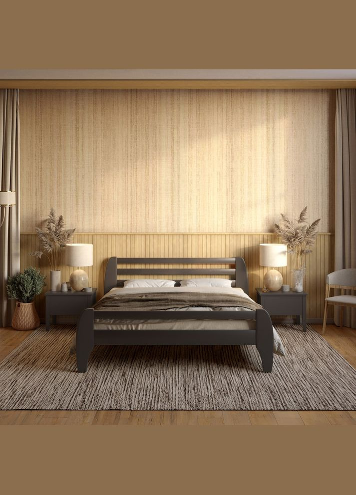 Односпальная деревянная кровать Милан (RAL9011) 70х190 см (MBG-6365) Mebigrand (366086552)