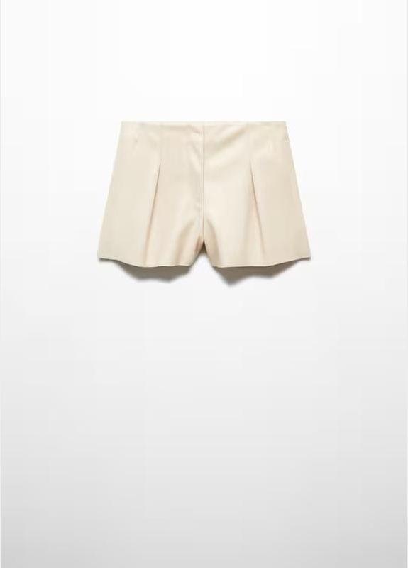 Шкіряні шорти бежеві штучна шкіра Mango (322301242)