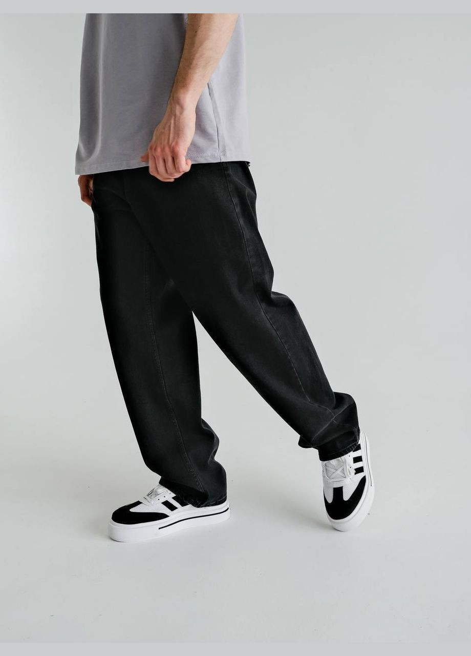 Чоловічі трендові широкі чорні джинси беггі, джинсові штани молодіжні baggy No Brand (315001135)