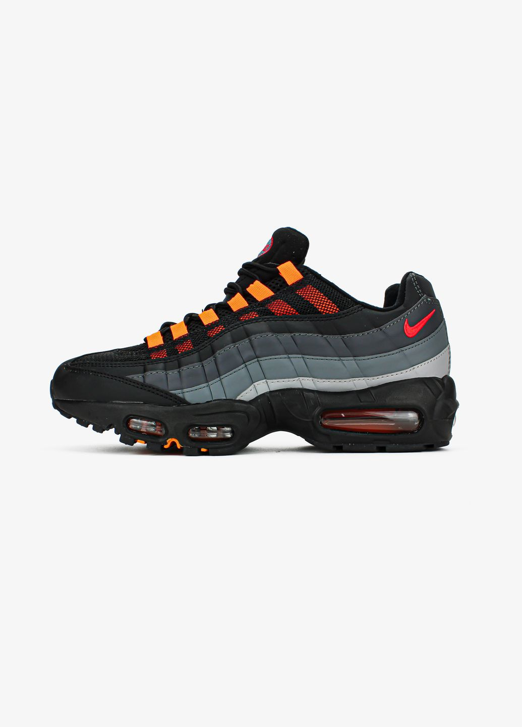 Чорні Осінні кросівки чоловічі nike air max 95 "black hyper crimson" | найк аір макс 95 чорні No Brand