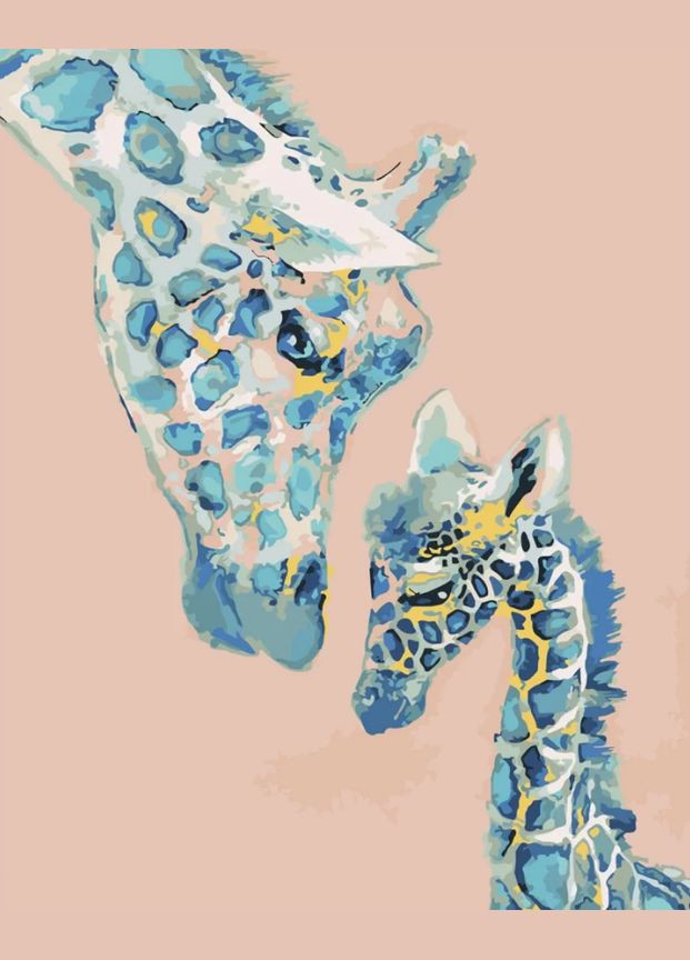 Картина за номерами Маленький жираф з мамою 40х50 см SY6024 ( ) товар протермінований 01.24 Strateg (328946402)