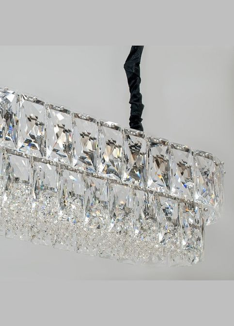 Сучасна кришталева люстра 11 ламп E14 хром 30x90х100 см Diasha (301334468)
