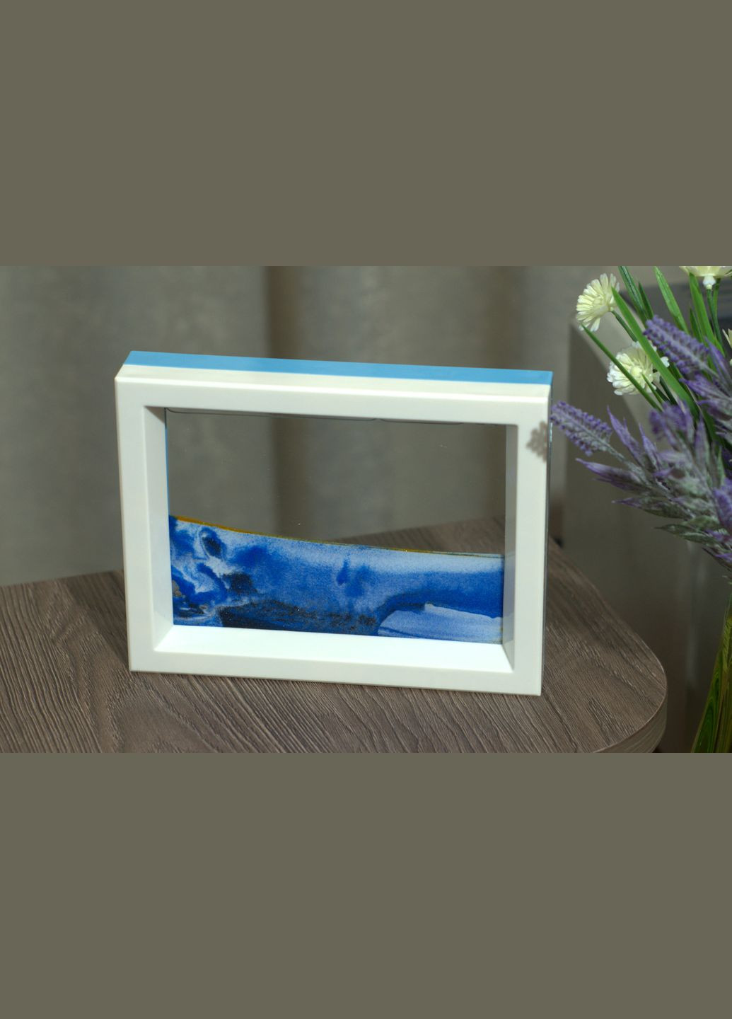 Картина-антистрес "Піщаний краєвид" (Moving Sandscapes) двостороння 18,5х14,3 см. Картина на подарунок Синій No Brand (313654386)