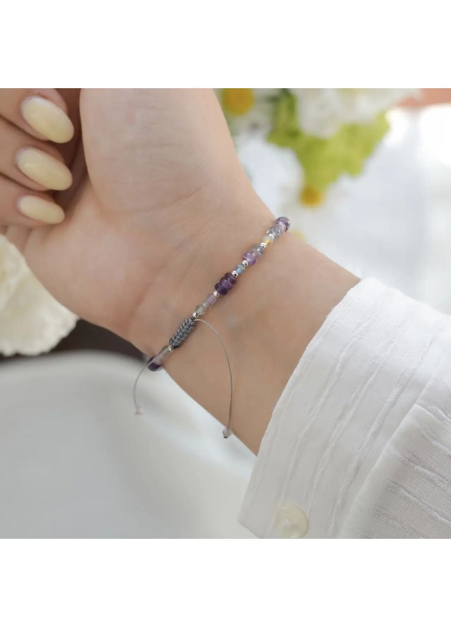 Браслет талисман для знака зодиака Водолей из натуральных камней на затяжке d-6х4-3-2,5мм+- No Brand Браслет (360564174)