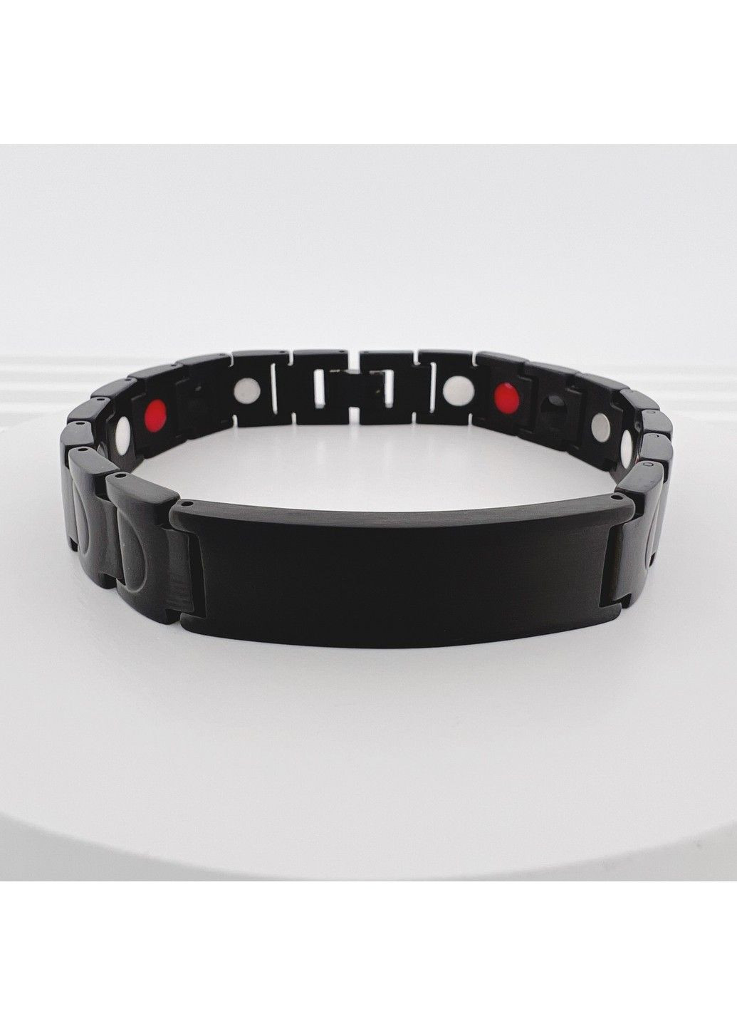 Чоловічий браслет під гравіровку з медичної сталі із магнетитами 21см BS-024 No Brand (299486455)