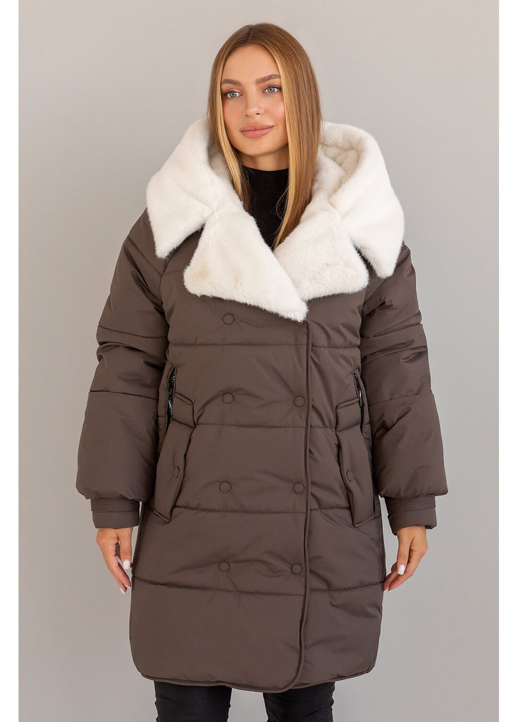 Коричневая зимняя зимня куртка фрея MioRichi