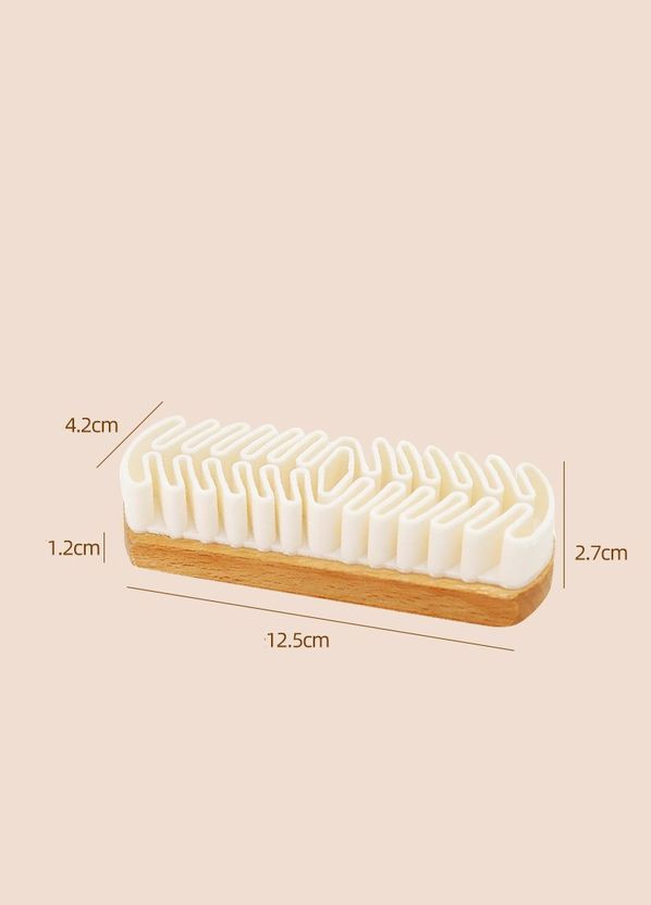 Щітка для делікатного догляду за замшею нубуком та кашеміром з гумовим ворсом у дерев'яній колодці No Brand (322594649)