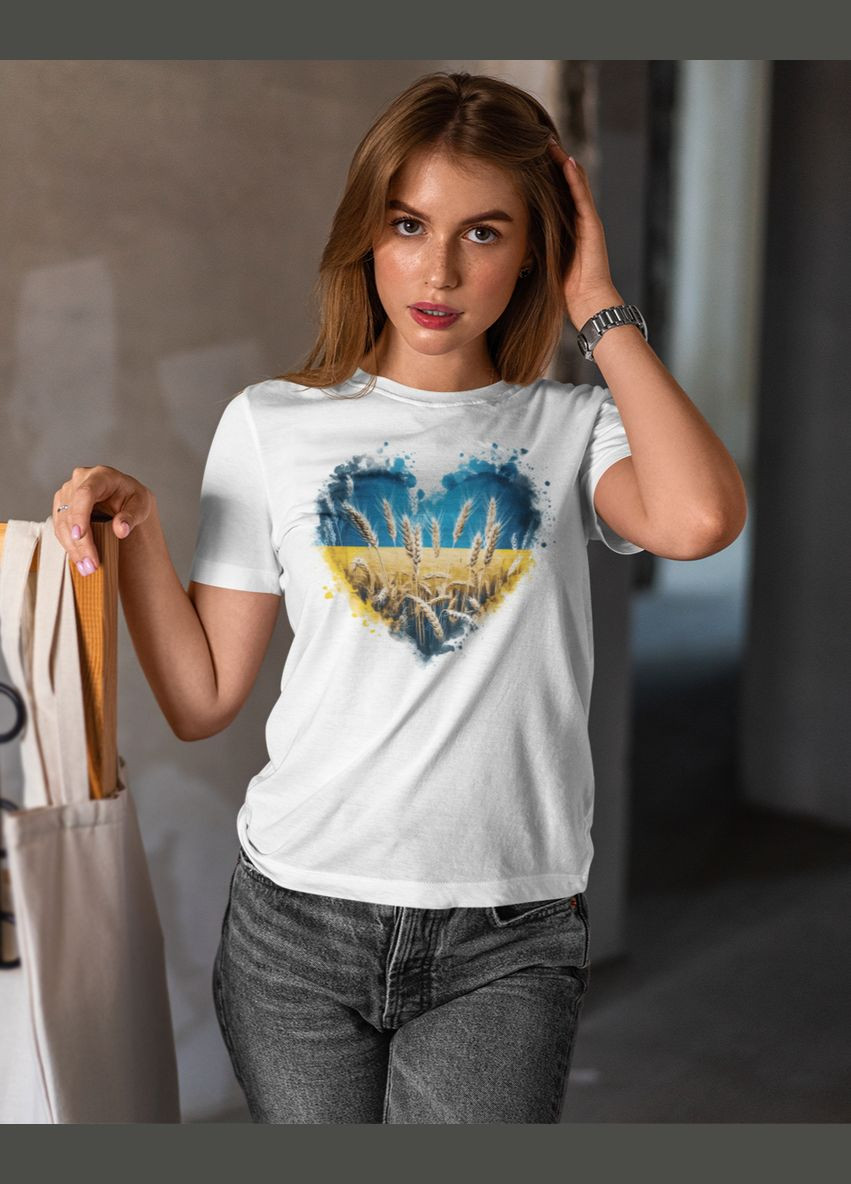 Футболка жіноча патріотична з серцем 21100010 Mishe - (315048389)