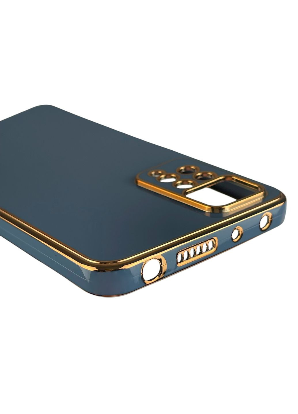 Чохол для Redmi Note 11 Pro 4G глянсовий із золотою окантовкою із захистом камери на сяомі редмі нот 11 про синій Xiaomi (366021200)
