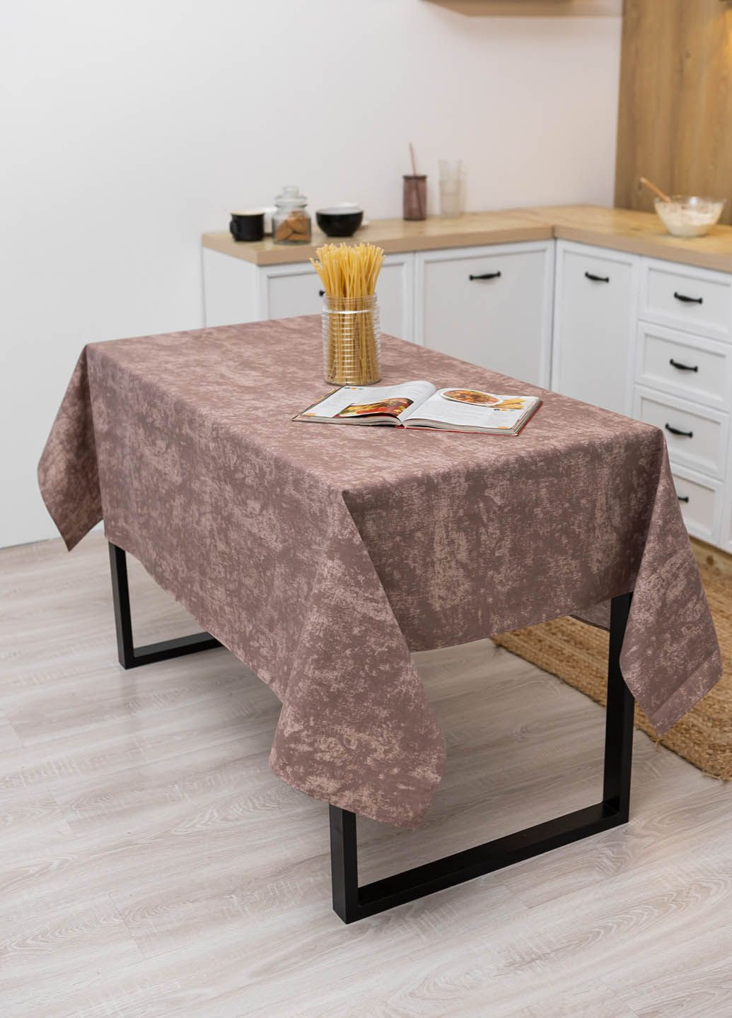 Скатертина з тефлоновим покриттям "Мармур рожевокоричневий" 1.2м х 1.8м Homedec - (318747134)