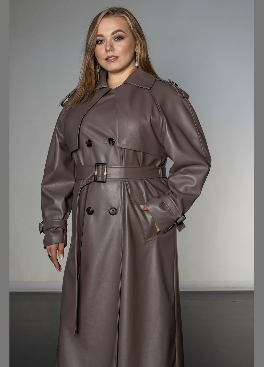 Стильний тренч мокко Jadone Fashion тренчкот на гудзиках демісезон (302437652)