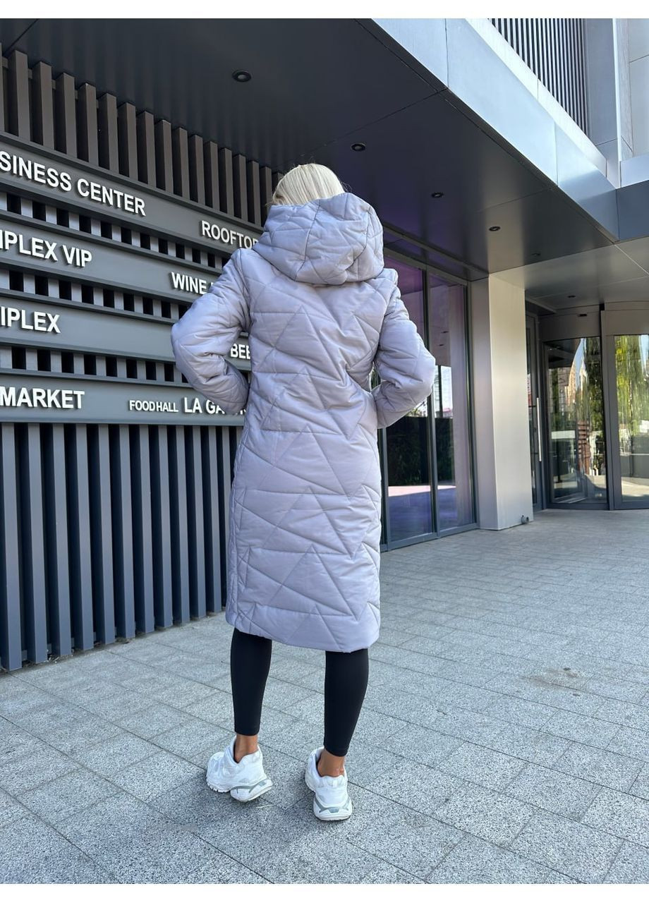 Сіра зимня подовжена жіноча куртка — тепла та легка No Brand