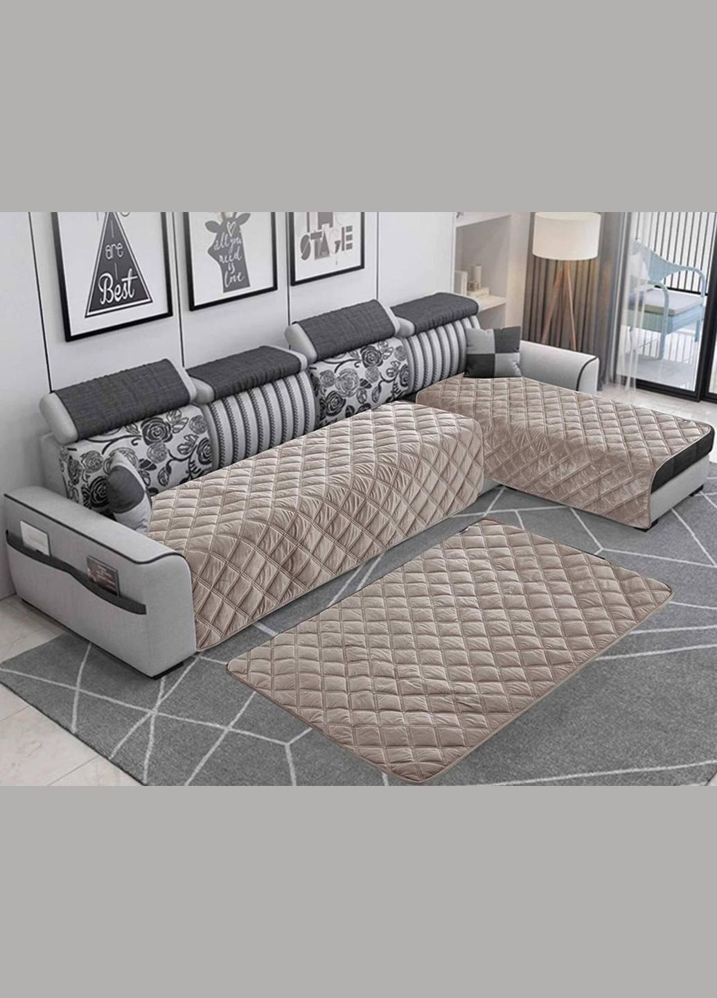 Накидки на кожаные диваны 90х210 и 2шт 90х160 (П4К-am-divandek-0020-02) No Brand (323160764)