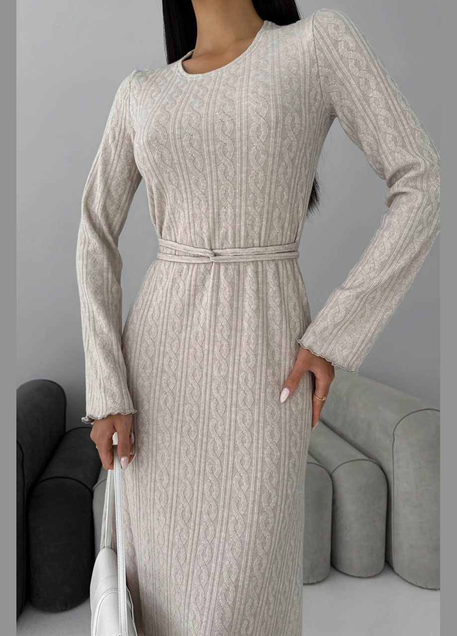 Бежевое деловое, повседневный, праздничный, вечернее современное платье бежевого цвета Jadone Fashion однотонное