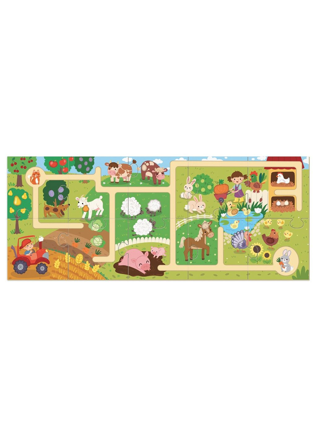 Пазл-лабіринт Моя мандрівка фермою. 10 елементів Dodo (316644221)