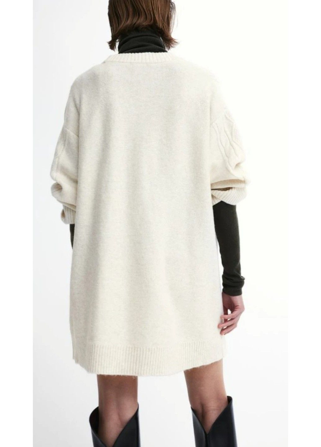 Молочное повседневный женское вязаное платье н&м (57913) xs молочное H&M