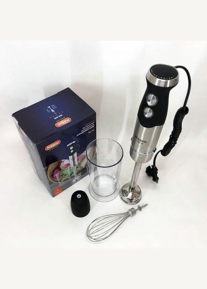 Блендер занурювальний 3в1 MG-645 1200 Вт, міксер блендер ручний, блендер для молочних коктейлів Magio (364663868)