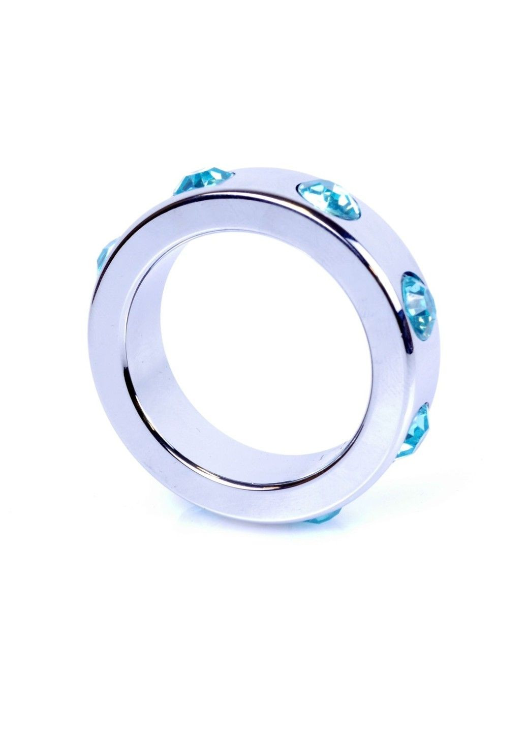 Эрекционное кольцо Metal Cock Ring with Light Blue Diamonds Medium Boss Series (292011886)