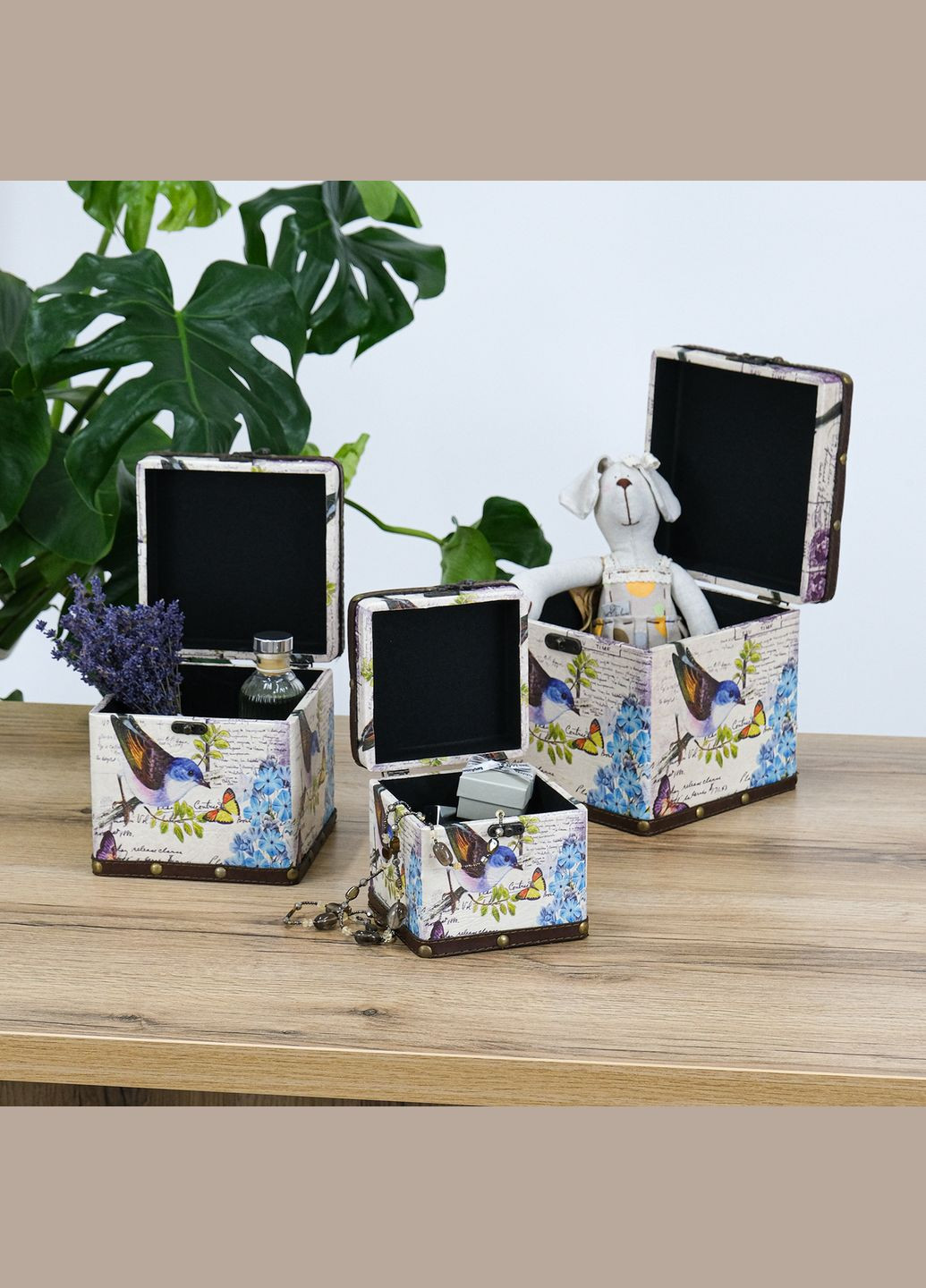 Сундук квадратный набор из 3-х - Птица (SH31353-079) Гранд Презент (322190816)