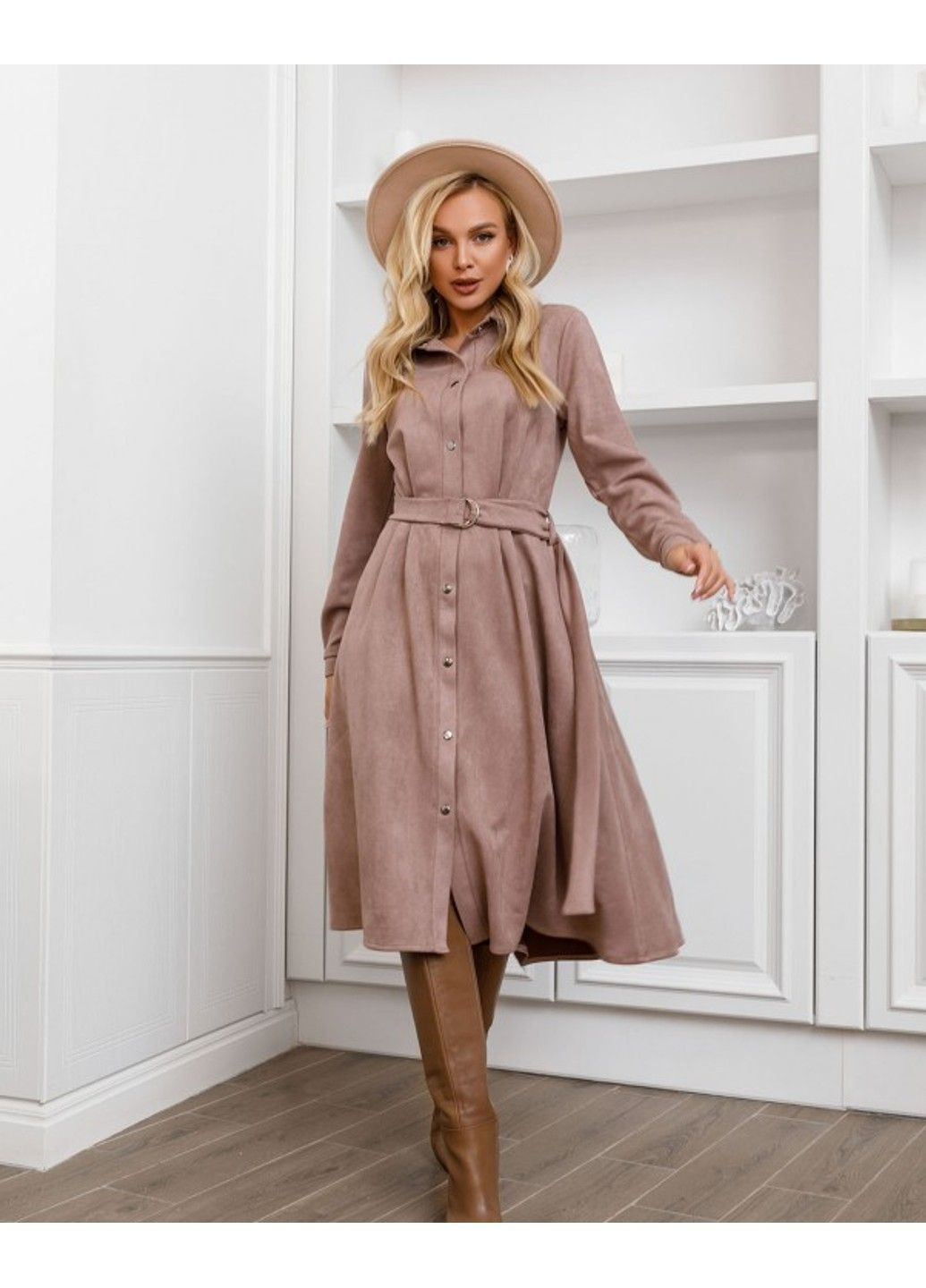 Бежева повсякденний сукня sa-85 бежевий ISSA PLUS