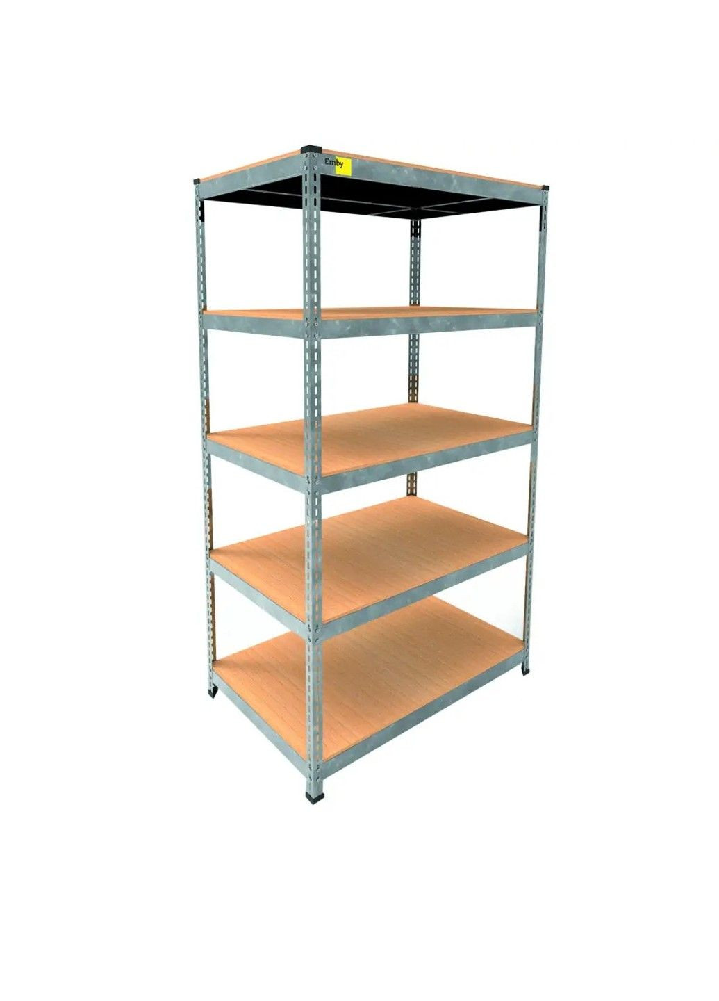 Металлический стеллаж Light Series (размер 1800х900x600мм) 5 полок ДСП до 100кг Оцинкованый Emby (331640095)