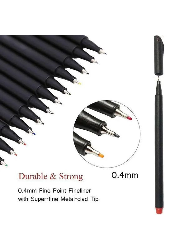 Набір різнокольорових лінерів Fineliner Color 12 кольорів, професійний набір лінерів для скетчів та малювання! 123 (316685417)