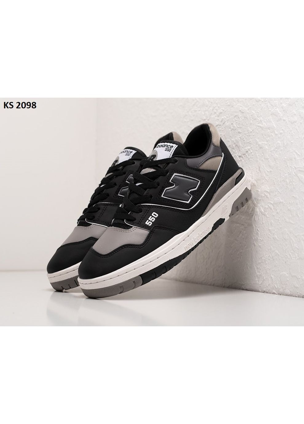Чорні Осінні кросівки чоловічі new balance 550 black gray нью беланс 550 No Brand