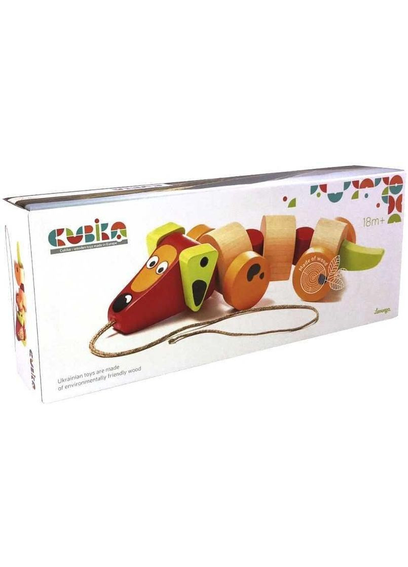 Дерев'яна іграшка каталка Cubika Такса (13623) Левеня (365544732)