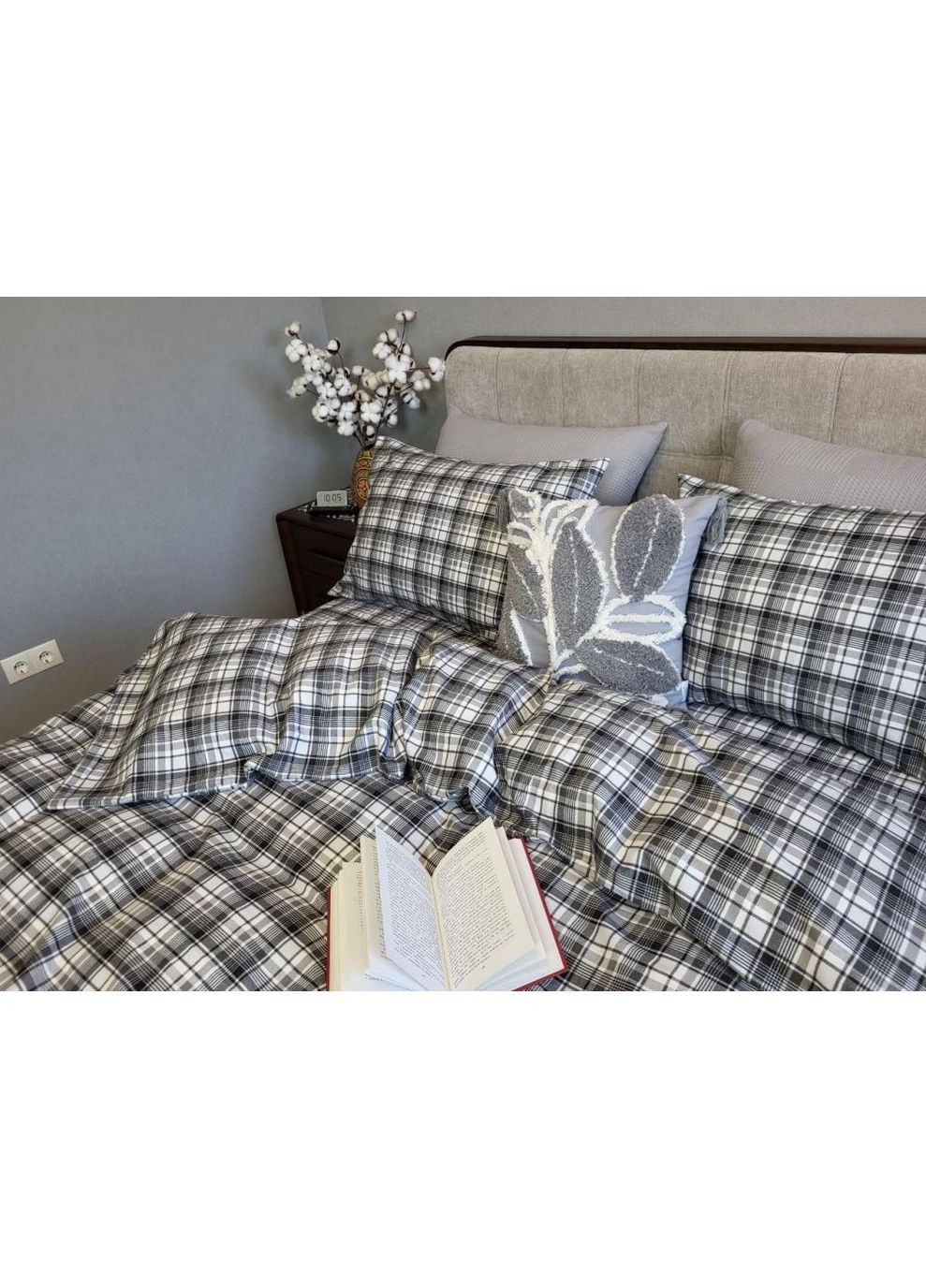 Постельное белье с резинкой Мустанг, фланель(байка) Двуспальный размер, наволочки 50/70 No Brand (363190572)