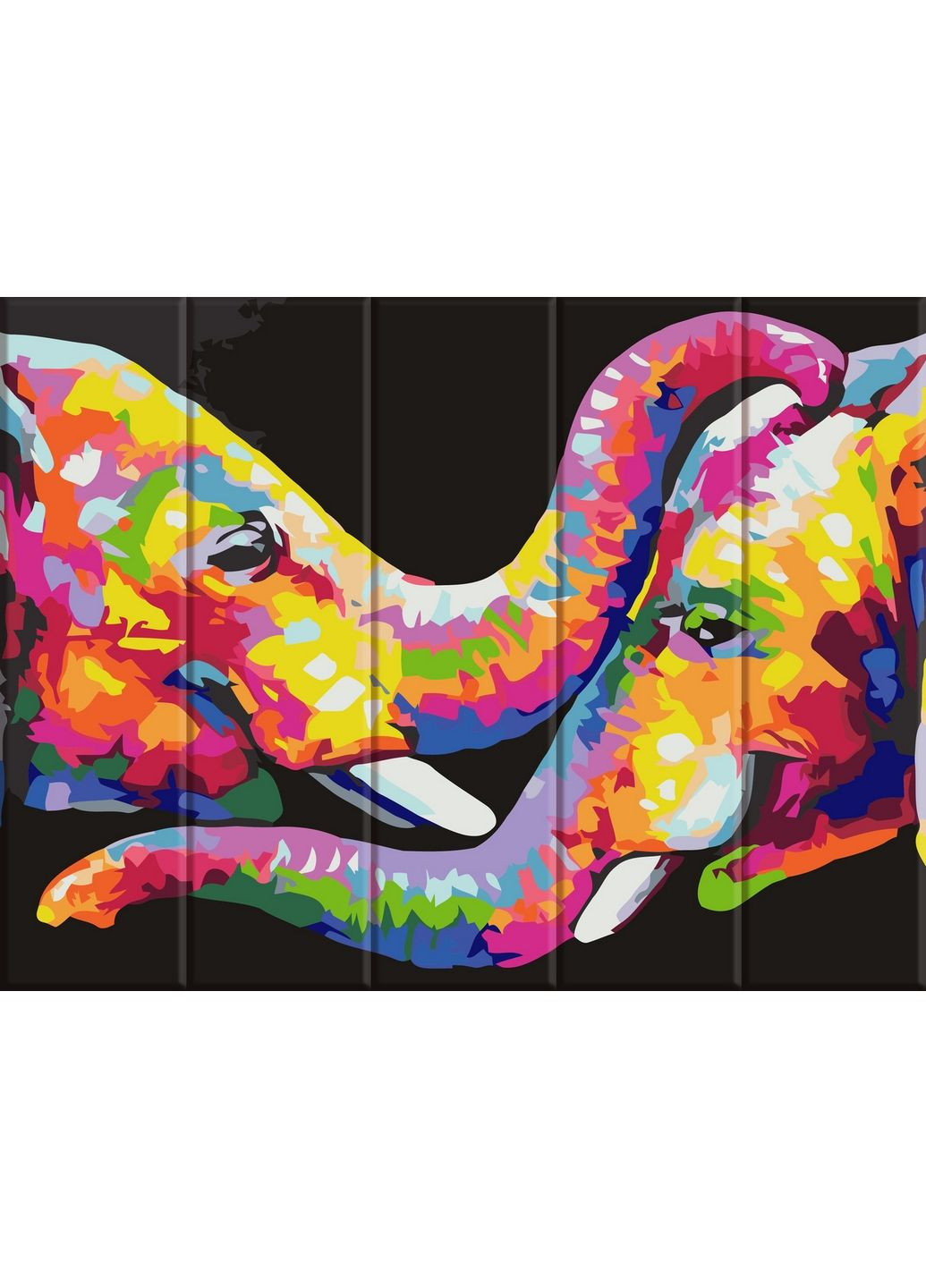 Картина по номерам на дереве "разноцветные слоны" ArtStory (282593471)