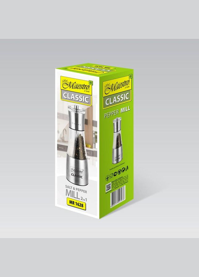 Мельница MR-1628 измельчитель для перца, соли, специй Прозрачный/ Maestro (361309584)