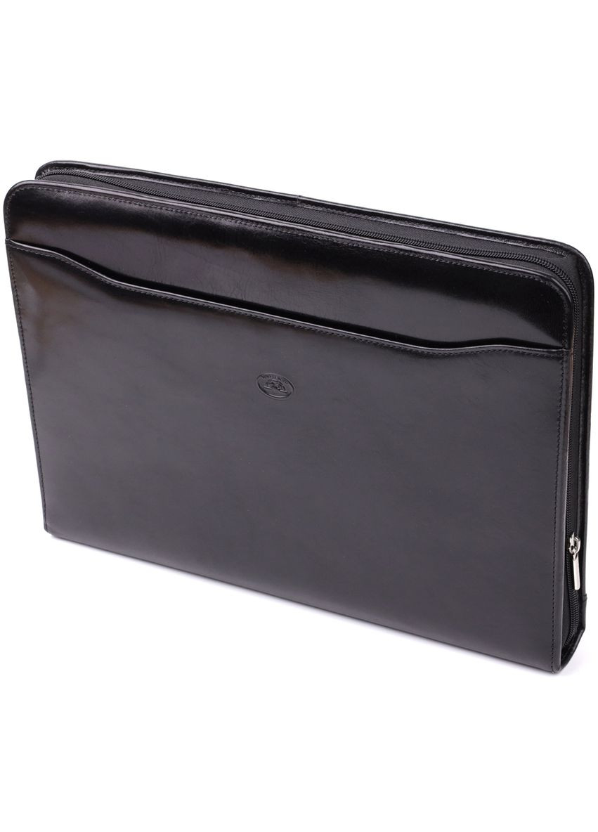 Оригинальная папка с блокнотом из гладкой натуральной кожи 20850_1 (1278L nero) Черный Tony Perotti (362046801)