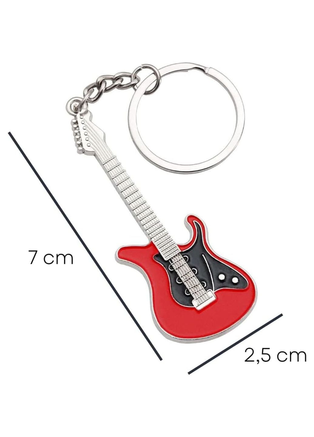 Брелок для ключів Гітара металевий Червоний 99_10_0_1С No Brand (367738711)