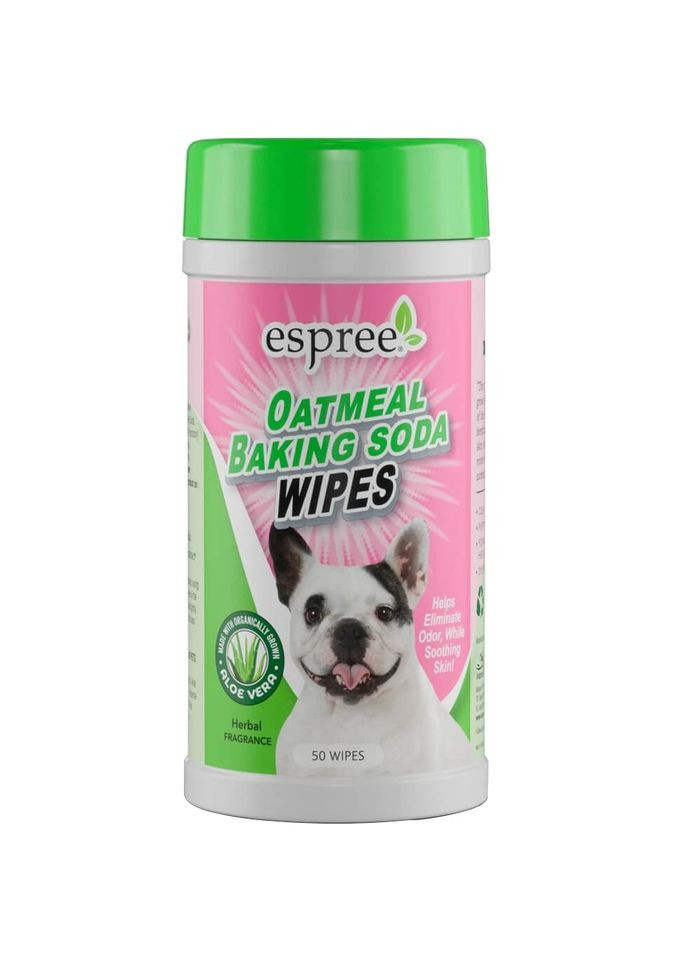 Влажные салфетки Oatmeal Baking Soda Wipes 50шт, для собак, с питьевой содой и протеинами овса Espree (364489290)