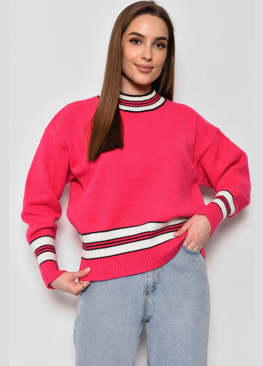 Розовый зимний свитер женский кашемировый розового цвета пуловер Let's Shop