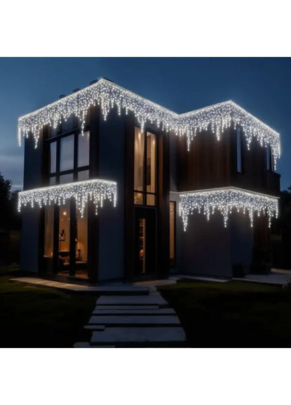 Вулична гірлянда Бахрома 50 м 840 LED для свят світлодіодне оформлення білий провід Garlando (370432490)