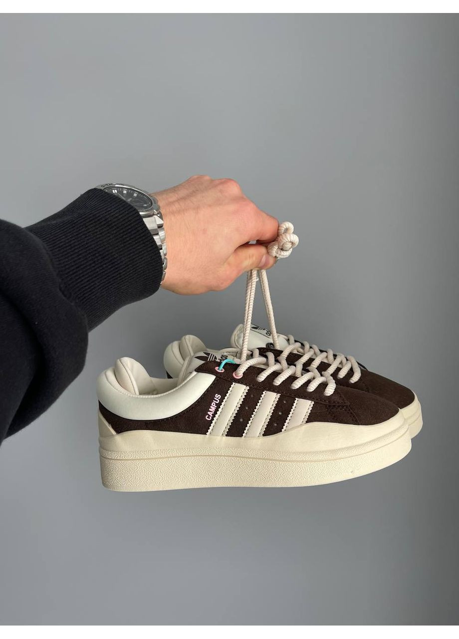 Кросівки жіночі Adidas Campus x Bad Bunny Brown Beige | Адідас Кампус Бед Банні коричневі No Brand коричневі демісезони (360755593)