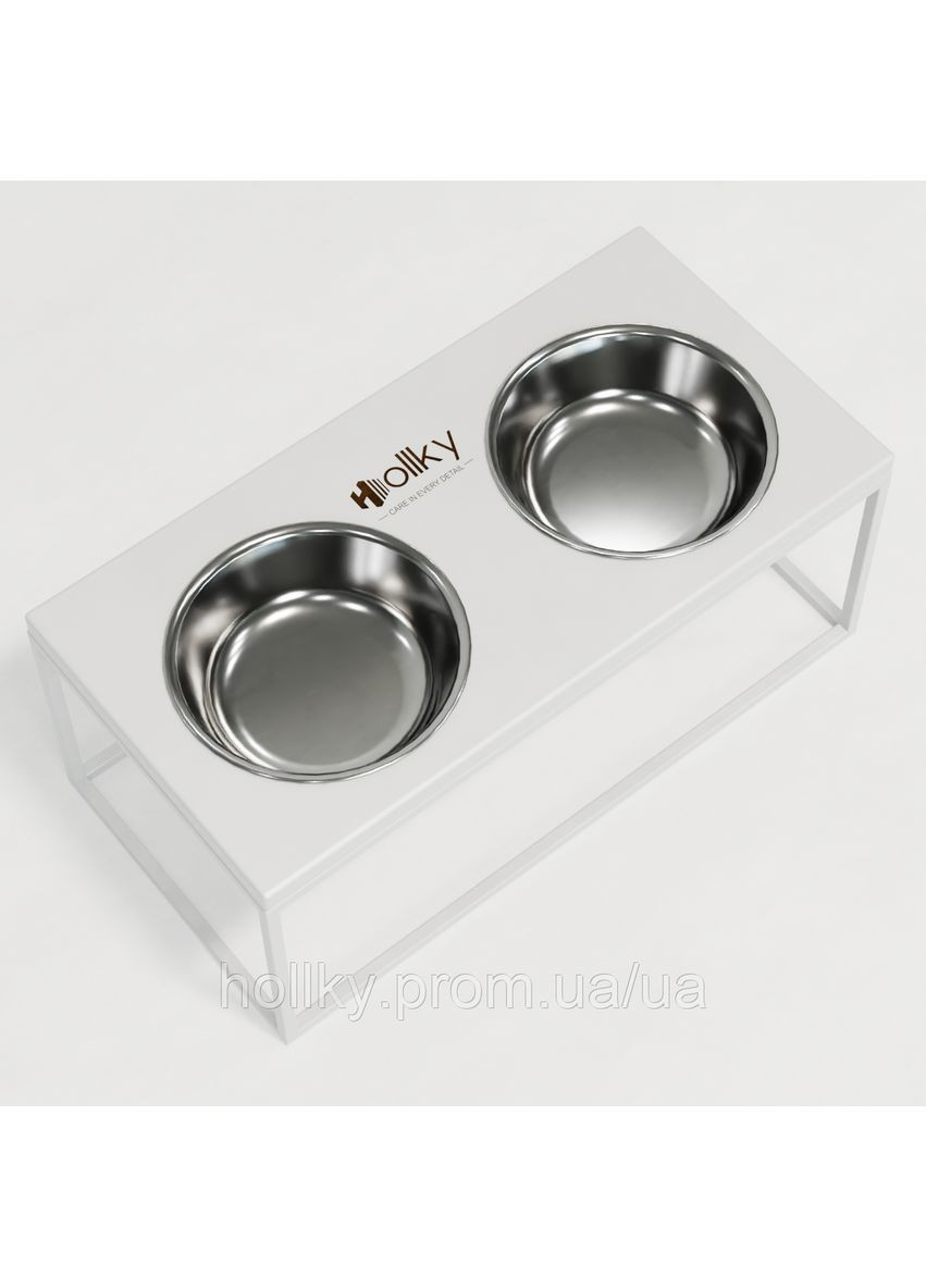 Миски на подставке для больших собак Base XL20 (2×1,8 л) BXL20-522620-WHWH Hollky (365652722)