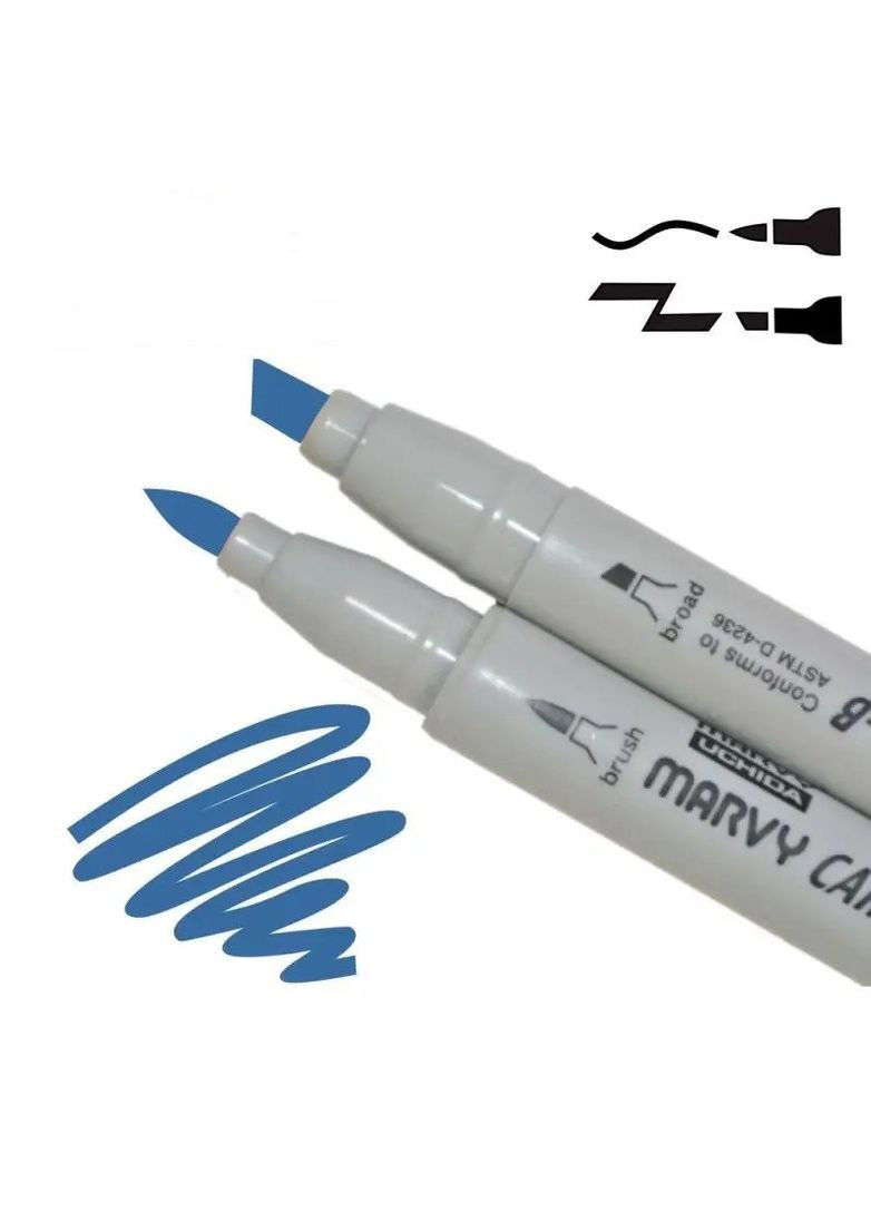 Скетч маркер синий двухсторонний Marvy, 1900BS Marvy Uchida (281999544)