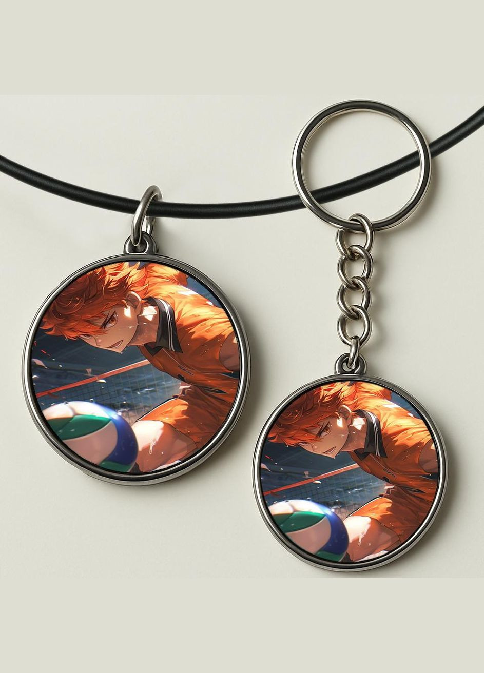 Набір підвіска (кулон) та брелок Аніме Волейбол #03 (подарунковий набір) No Brand (332633637)