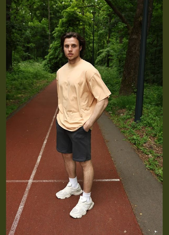 Помаранчева футболка чоловіча (оверсайз) hc (h001-3383-036) Be in fashion