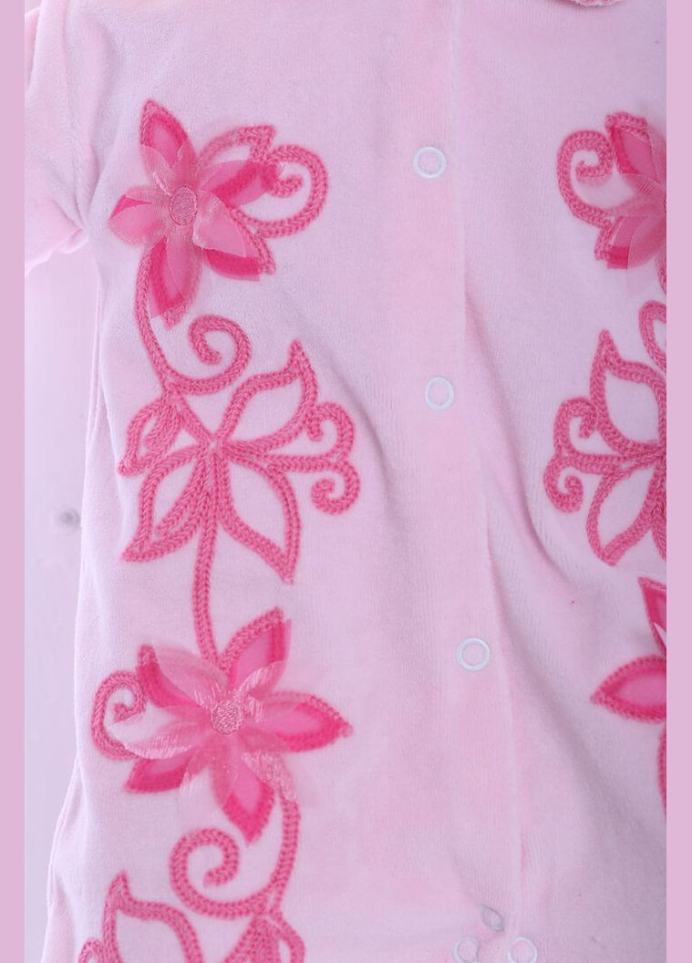 Человечек для девочки велюровый с воротником розовый 62 см (26508) BABYKROHA (315423722)